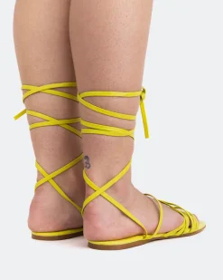 Women L'INTERVALLE Aperol Yellow Leather