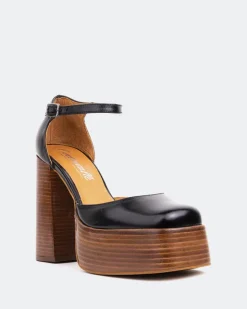 Women L'INTERVALLE Azucar Black leather Brown