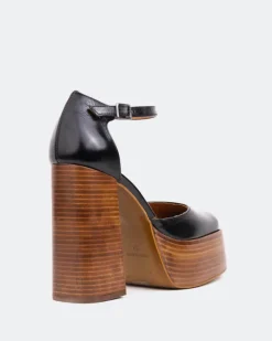 Women L'INTERVALLE Azucar Black leather Brown