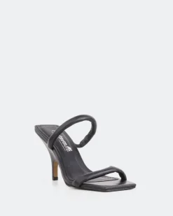 Women L'INTERVALLE Barbuda, Black Leather/Cuir Noir