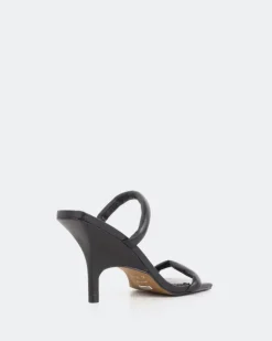 Women L'INTERVALLE Barbuda, Black Leather/Cuir Noir