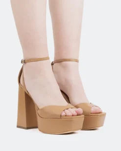Women L'INTERVALLE Borago, Camel Leather/Cuir Chameau