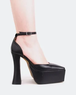 Women L'INTERVALLE Cabaret Black Leather/Cuir Noir