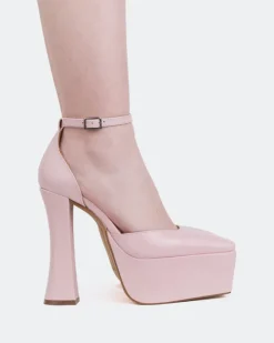 Women L'INTERVALLE Cabaret, Lt.Pink Leather/Cuir Rose P.