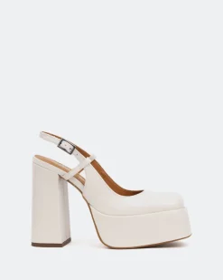 Women L'INTERVALLE Cave, Off White Leather/Cuir Blanc Cassé