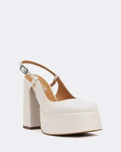 Women L'INTERVALLE Cave, Off White Leather/Cuir Blanc Cassé