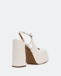 Women L'INTERVALLE Cave, Off White Leather/Cuir Blanc Cassé