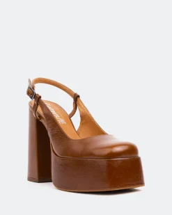 Women L'INTERVALLE Cave, Tan Leather/Cuir Ocre