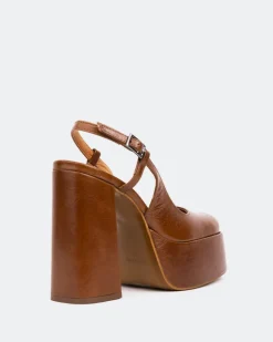 Women L'INTERVALLE Cave, Tan Leather/Cuir Ocre
