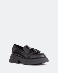 Women L'INTERVALLE Cheerio Black Leather