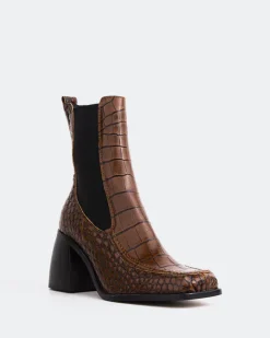 Women L'INTERVALLE Couillard Tan Croco Leather