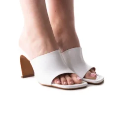 Women L'INTERVALLE Diagonal White Leather