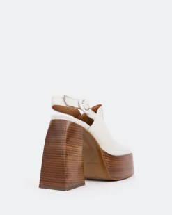 Women L'INTERVALLE Dolphin, Off White Leather/Cuir Blanc Cassé