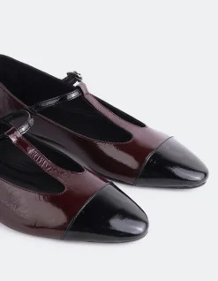 Women L'INTERVALLE Elara Burgundy Black Patent