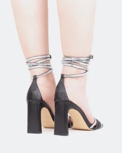 Women L'INTERVALLE Elixor, Black Leather/Cuir Noir