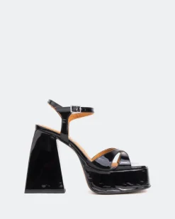 Women L'INTERVALLE Endless Black Patent/Verni Noir