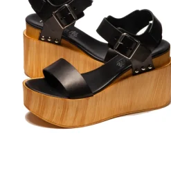 Women L'INTERVALLE Fleur Black Leather