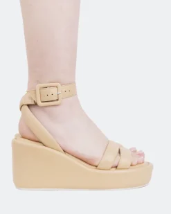 Women L'INTERVALLE Geralda, Camel Leather/Cuir Chameau