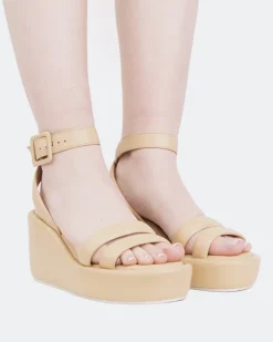 Women L'INTERVALLE Geralda, Camel Leather/Cuir Chameau