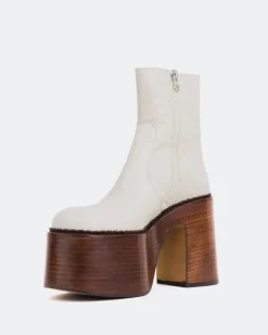 Women L'INTERVALLE Gunner Off White Leather