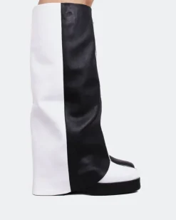 Women L'INTERVALLE Jaris Black-White Leather