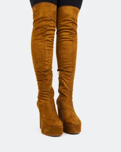 Women L'INTERVALLE Kalaf Camel Suede Stretch