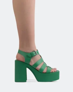 Women L'INTERVALLE Loup Green Leather
