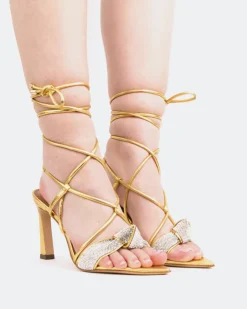 Women L'INTERVALLE Maido, Gold Leather/Cuir Or
