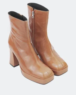 Women L'INTERVALLE Mayotte Burnt Orange Leather
