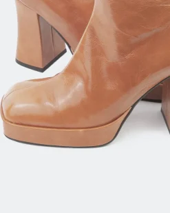 Women L'INTERVALLE Mayotte Burnt Orange Leather