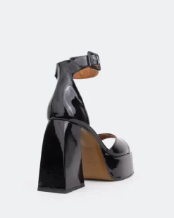 Women L'INTERVALLE Moore, Black Patent/Verni Noir