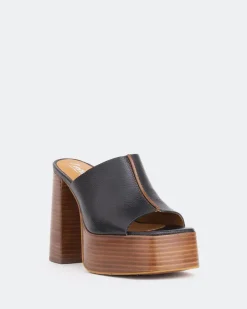 Women L'INTERVALLE Overboard Black Leather/Cuir Noir
