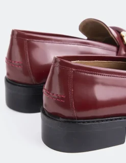 Women L'INTERVALLE Prato Burgundy Leather