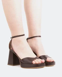 Women L'INTERVALLE Pujol, Brown Leather/Cuir Brun