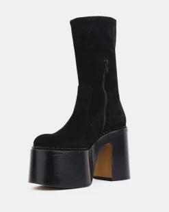 Women L'INTERVALLE Remington Black Suede Stretch