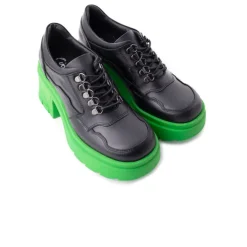 Women L'INTERVALLE Rowdy Black/Green Leather