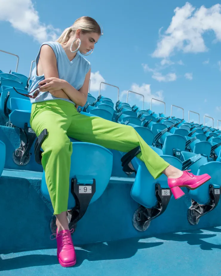 Women L'INTERVALLE Sevres Fuschia Leather