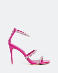 Women L'INTERVALLE Shamari, Fucshia Leather/Cuir Fucshia