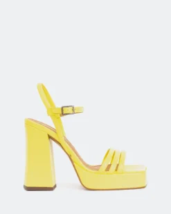 Women L'INTERVALLE Shock Yellow Leather