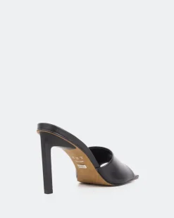 Women L'INTERVALLE Sosua, Black Leather/Cuir Noir