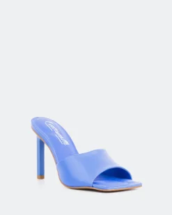Women L'INTERVALLE Sosua, Blue Leather/Cuir Bleu
