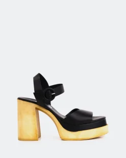 Women L'INTERVALLE Starburst Black Leather