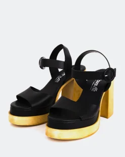 Women L'INTERVALLE Starburst Black Leather