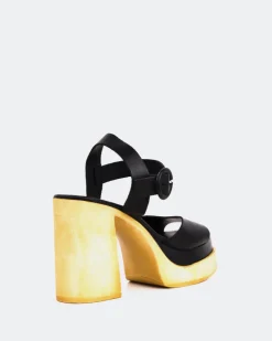 Women L'INTERVALLE Starburst Black Leather