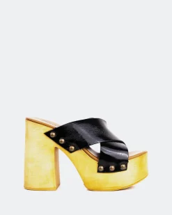 Women L'INTERVALLE Twist Black Leather