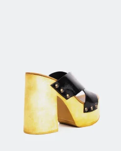 Women L'INTERVALLE Twist Black Leather