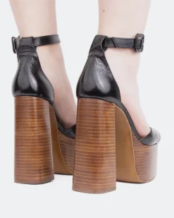 Women L'INTERVALLE Walton Black Brown Leathear/Cuir Noir Brun
